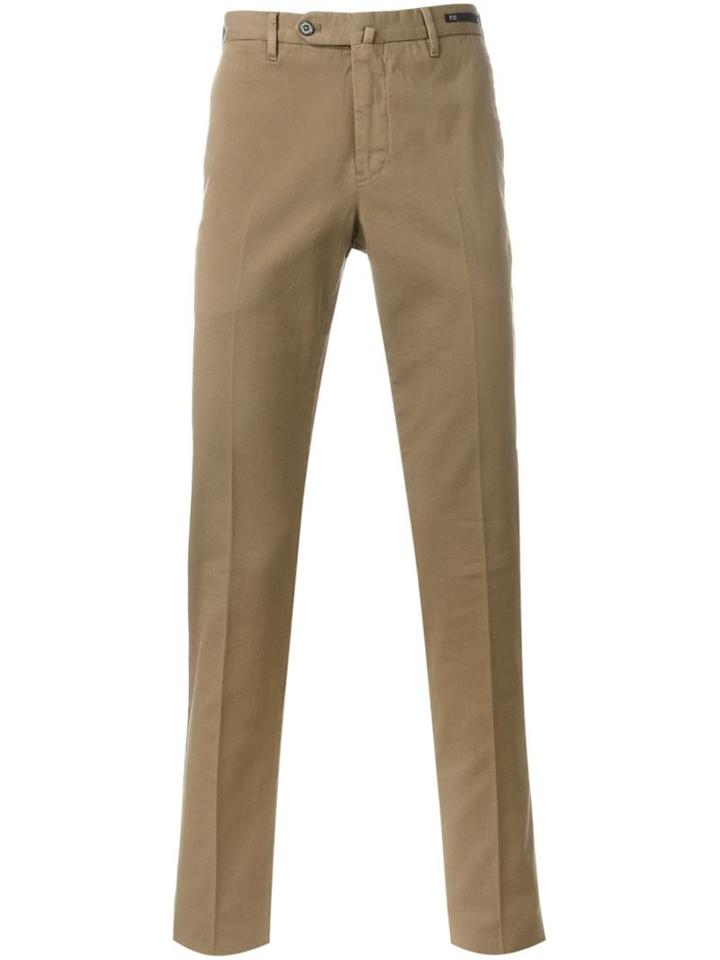 Pt01 Super Slim Fit Trousers, Men's, Size: 56, Brown, Cotton/spandex/elastane
