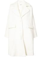 Ganni Wide Lapel Coat - White