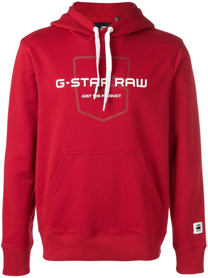 G-star Raw Research Logo Printed Hoodie - Red
