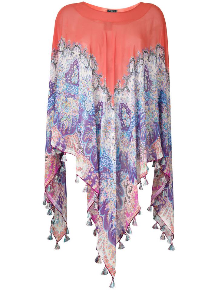 Etro Printed Silk Cape, Women's, Silk