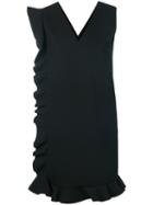 Msgm - Ruffled Side Trim Dress - Women - Polyester/spandex/elastane/viscose - 40, Black, Polyester/spandex/elastane/viscose