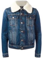 Ami Alexandre Mattiussi - Shearling Collar Jacket - Men - Cotton - L, Blue, Cotton