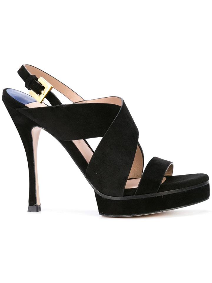 Stuart Weitzman Stiletto Sandals - Black