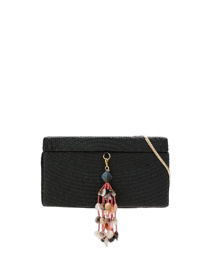 Serpui Clutch Baú De Palha Preta - Black