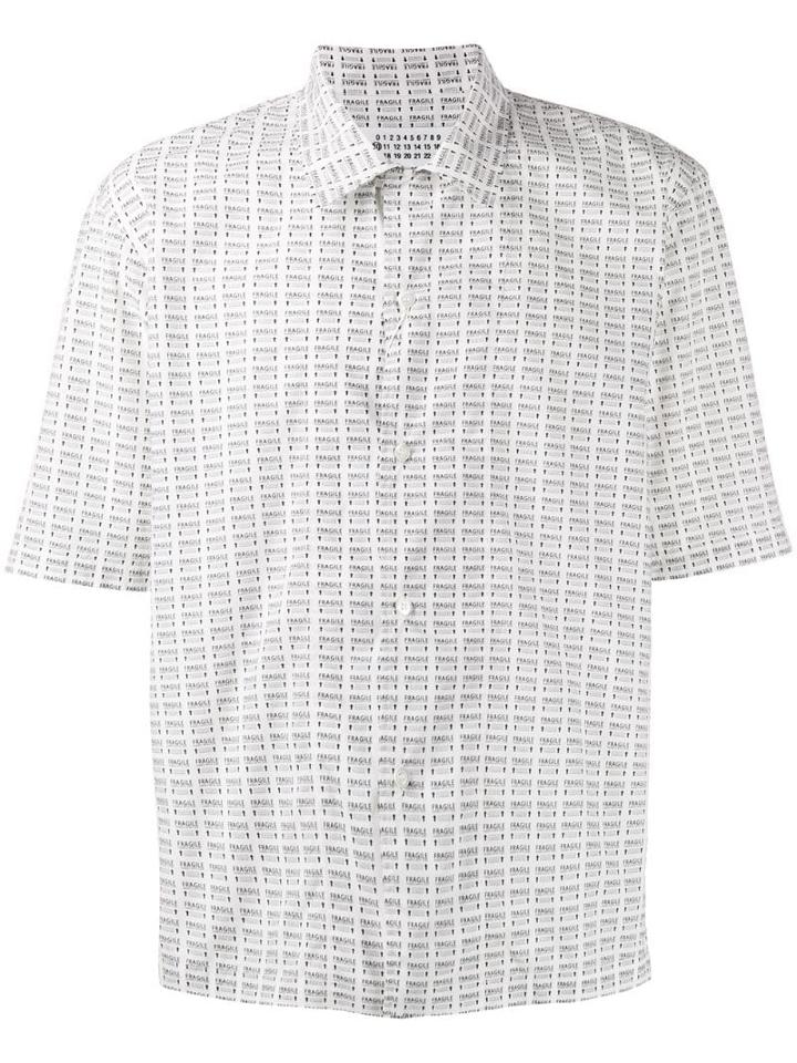 Maison Margiela Fragile Print Short-sleeved Shirt - White