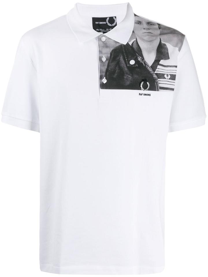Raf Simons X Fred Perry Chest Print Polo Shirt - White