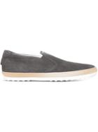 Tod S Classic Slip-on Sneakers, Men's, Size: 9.5, Blue, Leather/suede/rubber