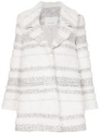 Cinq A Sept Striped Furred Effect Jacket