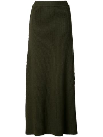 Josh Goot Pleated Detail Skirt, Women's, Size: Large, Green, Wool