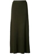 Josh Goot Pleated Detail Skirt, Women's, Size: Large, Green, Wool