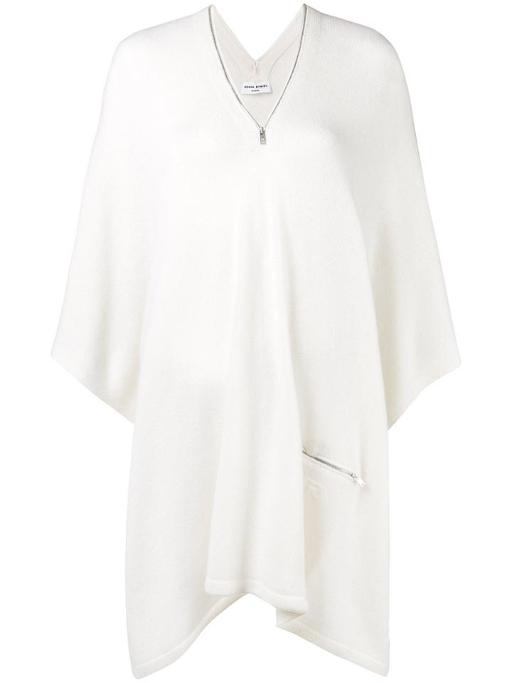 Sonia Rykiel Knitted Poncho Jumper - White