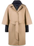 Fay Layered Belted Coat - Nude & Neutrals