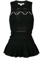 Jonathan Simkhai Laced Peplum Tank Top, Women's, Size: Medium, Black, Rayon