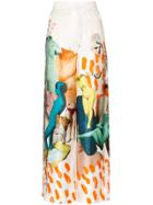 Marni Wide Leg Printed Trousers - White