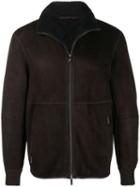 Ermenegildo Zegna Leather Bomber Jacket - Brown