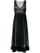 Cavalli Class Embroidered Tulle Dress - Black