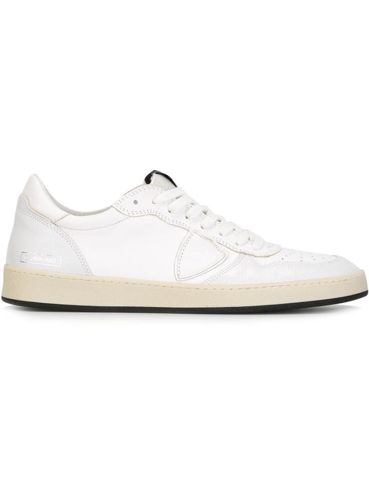 Philippe Model Logo Patch Sneakers, Men's, Size: 43, White, Cotton/leather/rubber