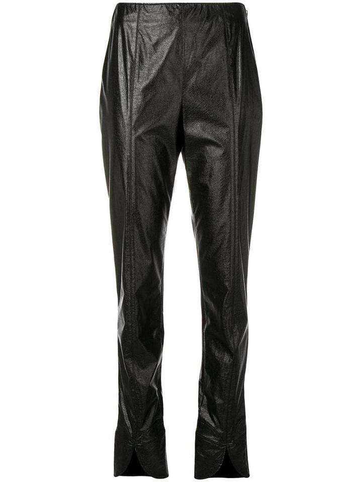 Courrèges Slit Leg Cropped Trousers - Black