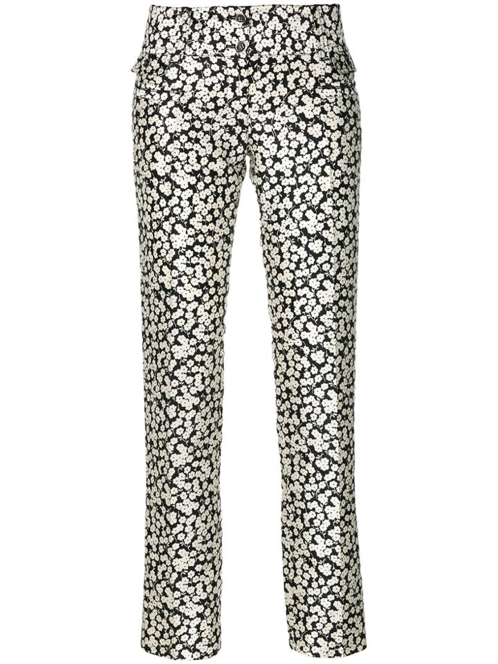 Dolce & Gabbana Vintage Daisy Print Trousers - Black