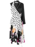 Off-white Asymmetric Patterned Dress - Multicolour
