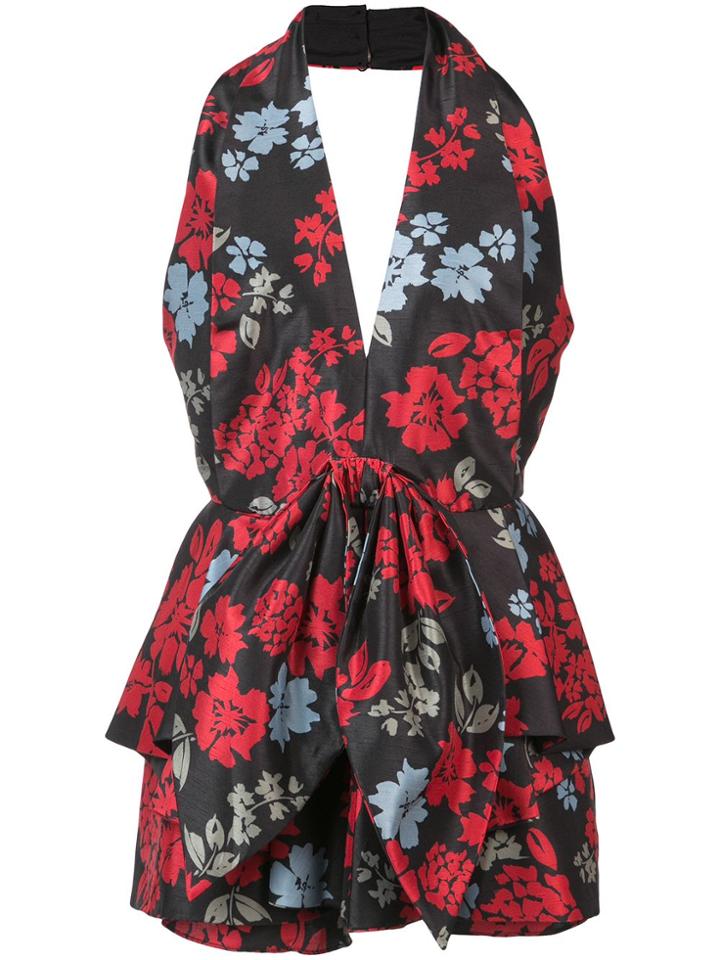 C/meo Floral Playsuit - Black