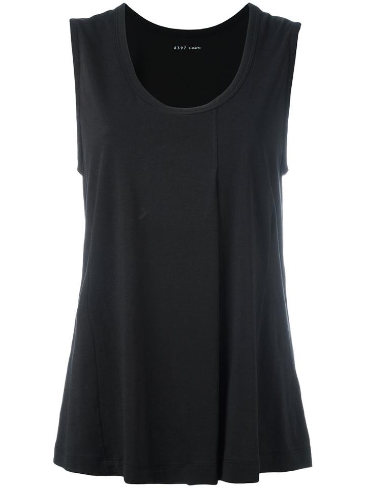 6397 - Draped Tank Top - Women - Supima Cotton - M, Black, Supima Cotton