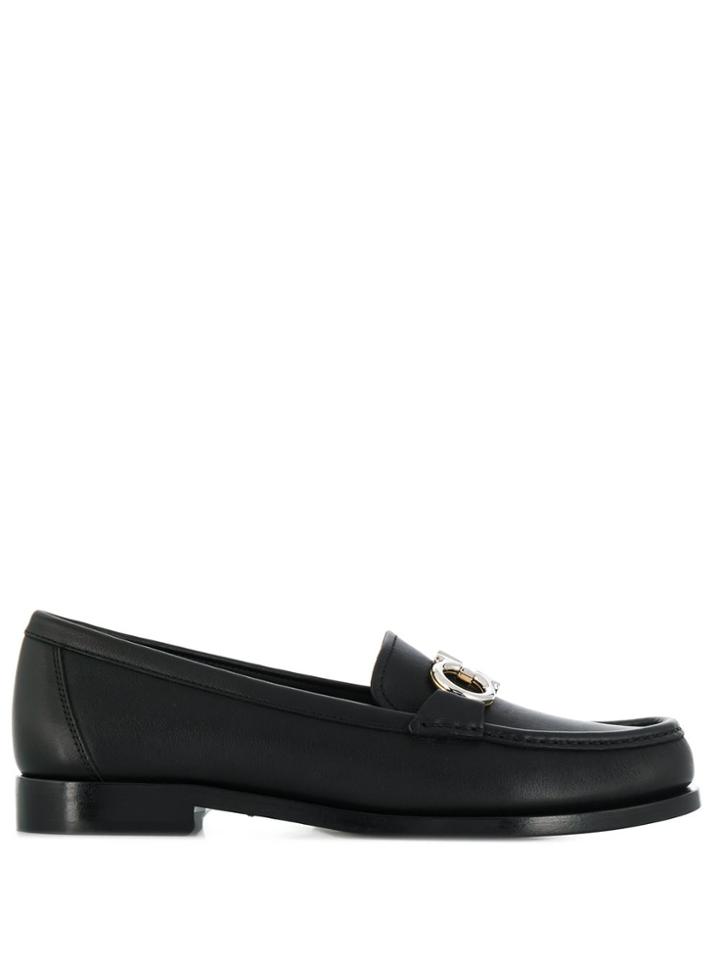 Salvatore Ferragamo Gancini Mocassin Loafers - Black