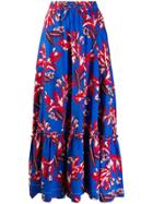 P.a.r.o.s.h. Floral Maxi Skirt - Blue