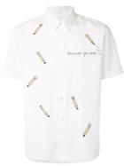 Jimi Roos Embroidered Pencil Shirt, Men's, Size: Large, White, Cotton