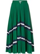 Valentino Patterned Pleated Midi Skirt - Green