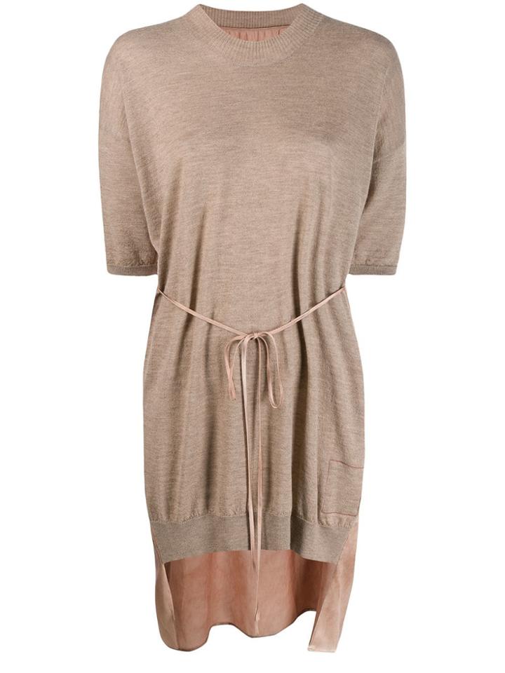 Uma Wang Short Sleeved Knitted Dress - Neutrals
