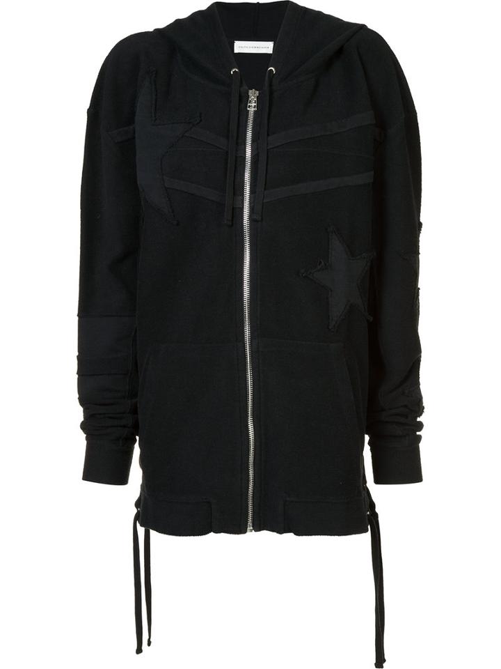 Faith Connexion Elongated Sleeves Zipped Hoody, Women's, Size: Small, Black, Cotton