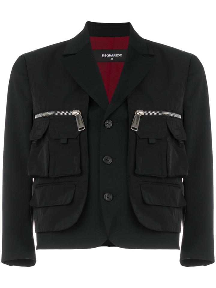 Dsquared2 Cargo Pocket Blazer - Black
