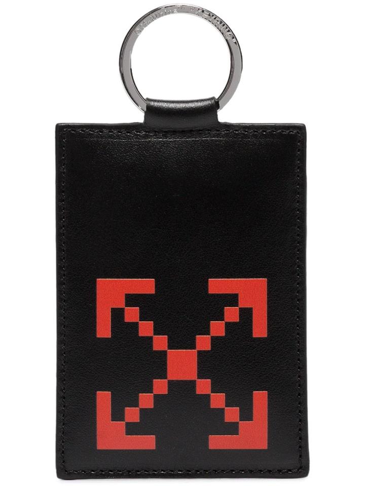 Off-white Arrow-print Leather Card Holder - Black