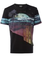 Just Cavalli Beach Print T-shirt, Men's, Size: Small, Black, Cotton