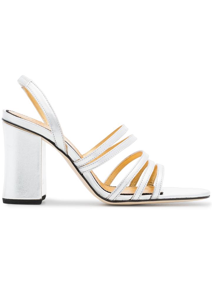 Dorateymur Silver Integra 90 Leather Sandals - Metallic