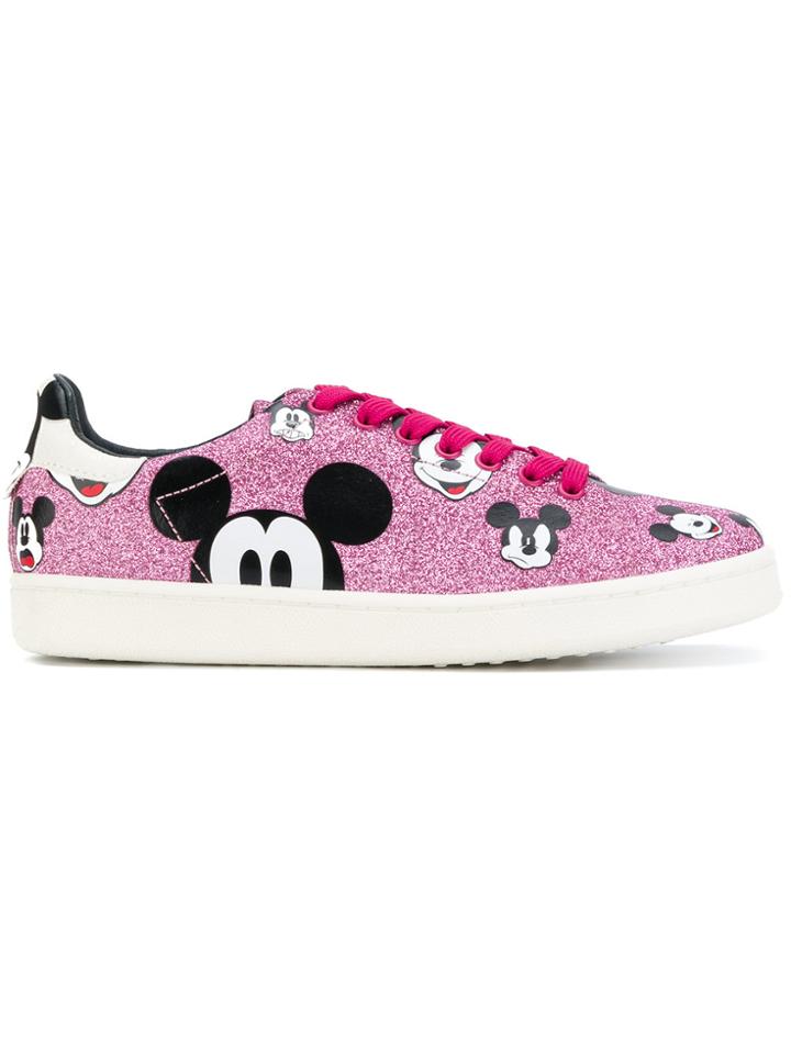 Moa Master Of Arts Mickey Print Sneakers - Pink & Purple