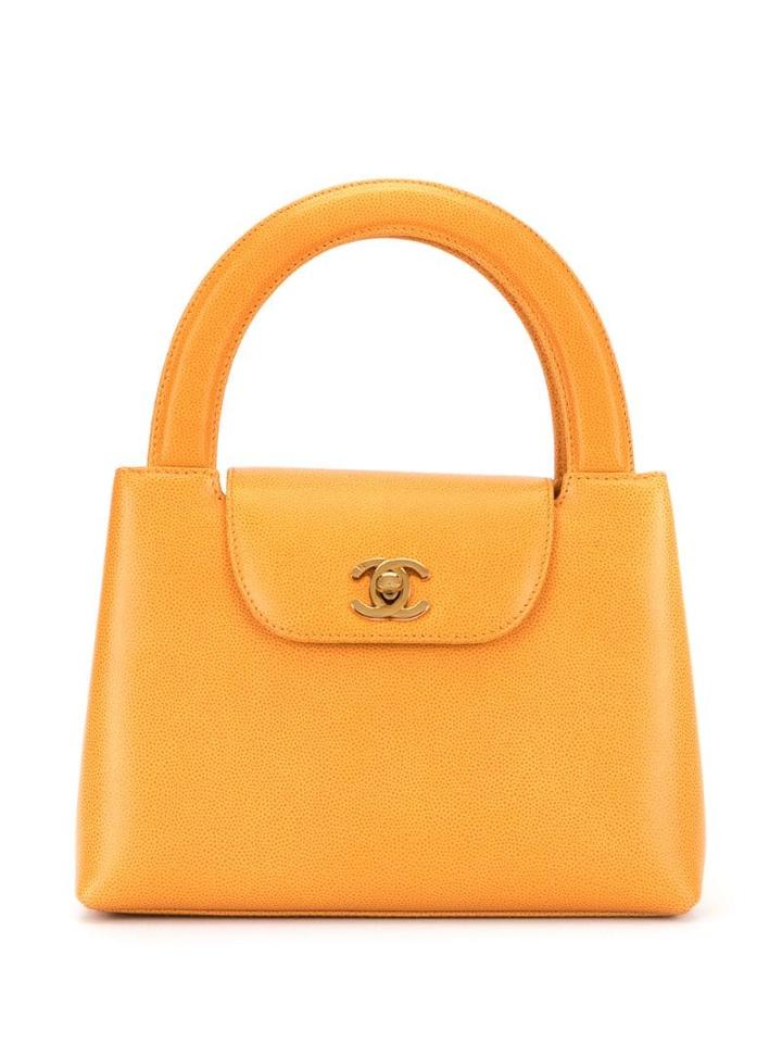Chanel Pre-owned Mini Cc Turn-lock Tote - Orange