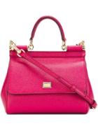 Dolce & Gabbana Mini Sicily Tote, Women's, Pink/purple, Calf Leather