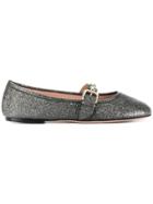 Red Valentino Buckled Glitter Ballerinas - Grey