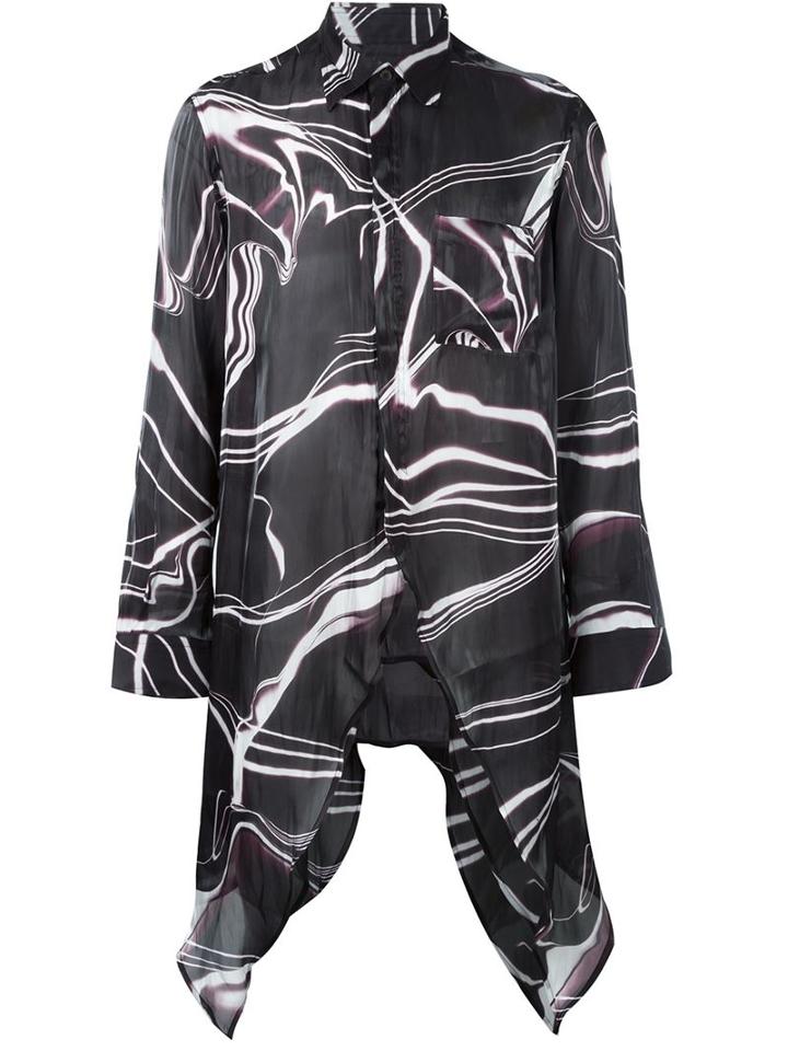 Y-3 Asymmetric Printed Shirt