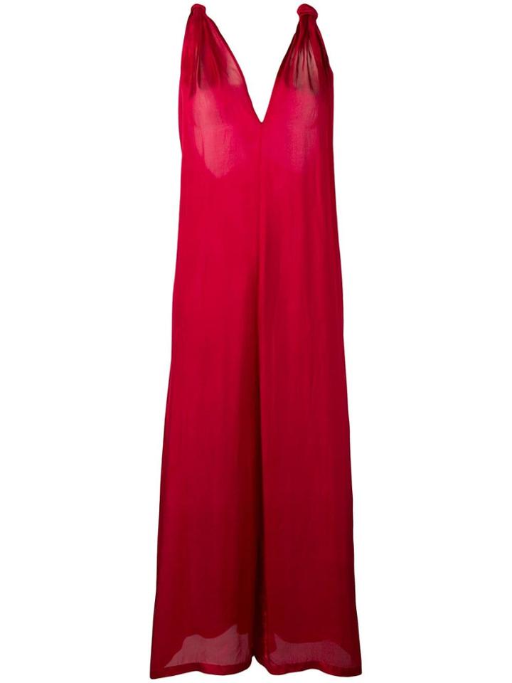 Mes Demoiselles Knot Detail Jumpsuit - Red