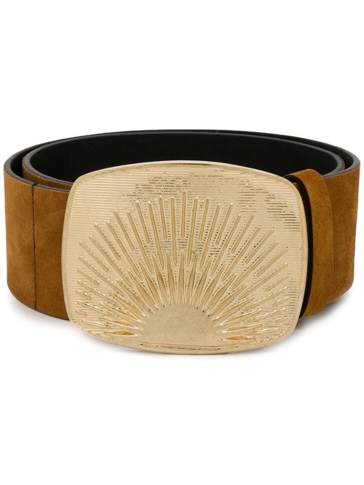 Dorothee Schumacher Wide Engraved Buckle Belt - Brown