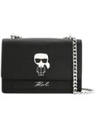 Karl Lagerfeld K/ikonik Metal Lock Shoulder Bag - Black
