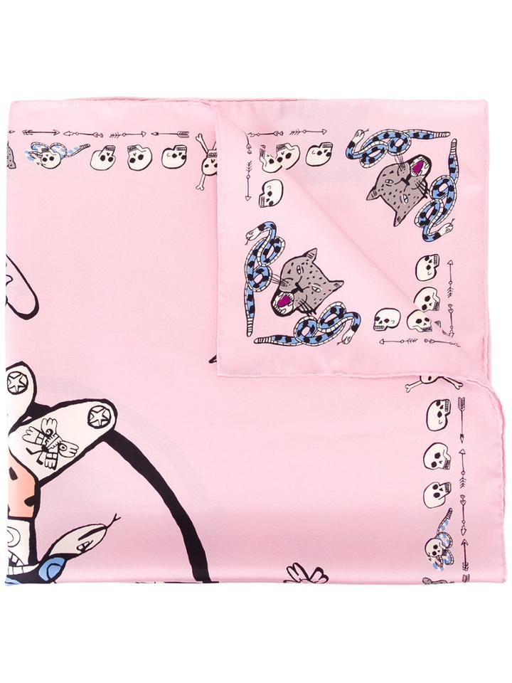 Alexander Mcqueen - Circus Girls Scarf - Women - Silk - One Size, Pink/purple, Silk