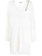 Twin-set Long-sleeve Flared Dress - White