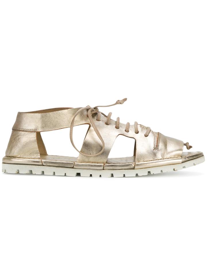Marsèll Cut Out Lace-up Sandals - Metallic