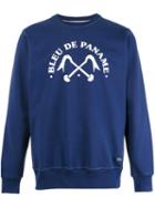 Bleu De Paname Logo Print Sweatshirt, Men's, Size: Medium, Blue, Cotton