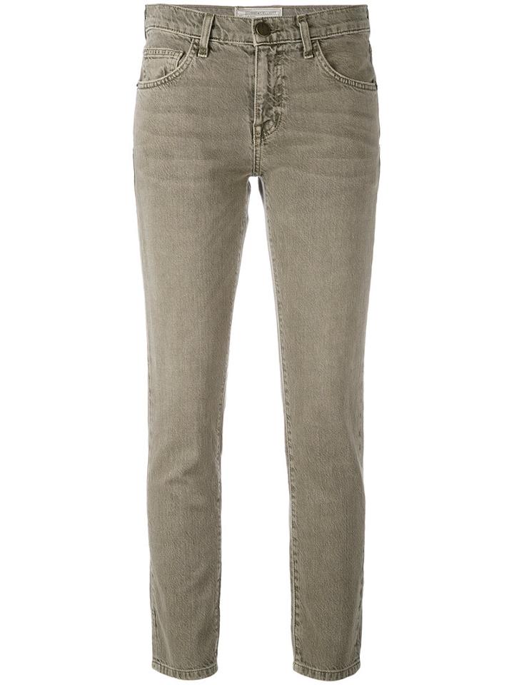 Current/elliott - Folded Hem Cropped Jeans - Women - Cotton/lyocell - 24, Grey, Cotton/lyocell
