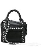 Elena Ghisellini - Contrast Stich Tote - Women - Leather - One Size, Black, Leather